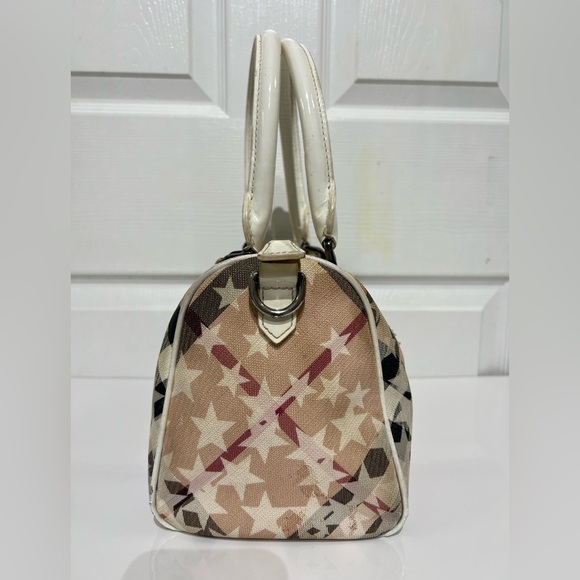 Burberry White Supernova Check Stars Satchel - Picture 2 of 16
